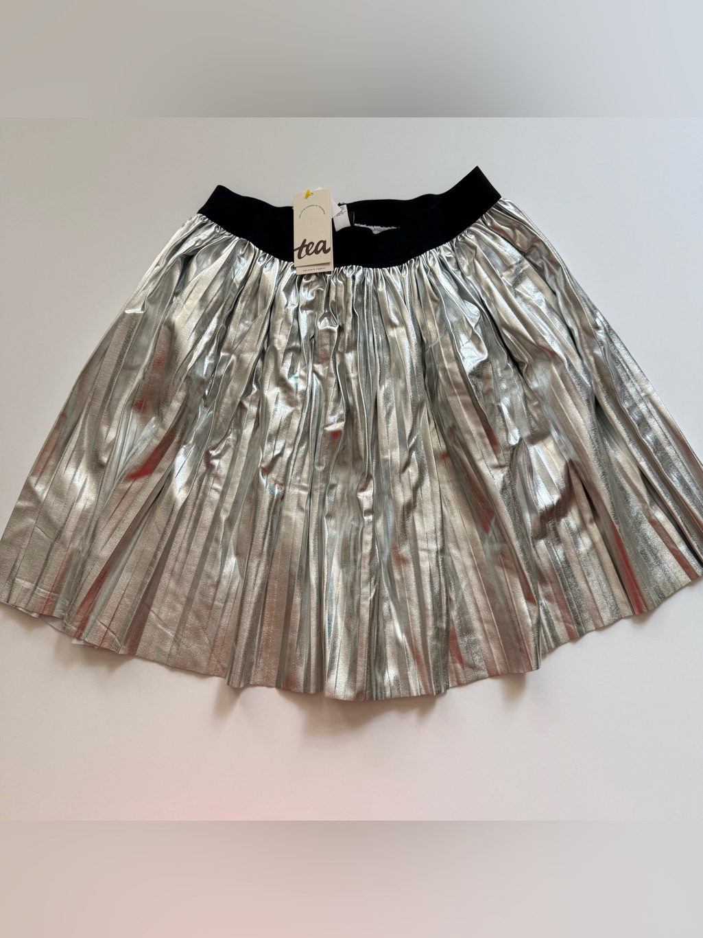 Tea Collection Girl Pleated Metallic Twirl Skirt Size 16 Years Nwt